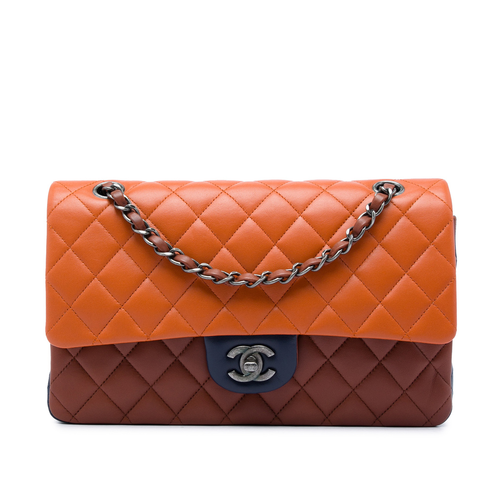 Pre-Loved Chanel Medium Classic Tricolor Lambskin Double Flap